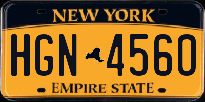 NY license plate HGN4560