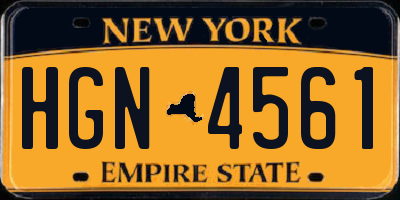 NY license plate HGN4561