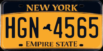 NY license plate HGN4565