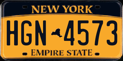 NY license plate HGN4573