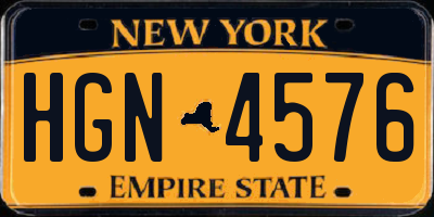 NY license plate HGN4576