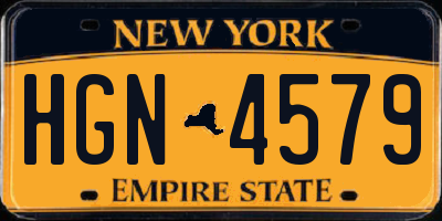 NY license plate HGN4579