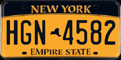 NY license plate HGN4582