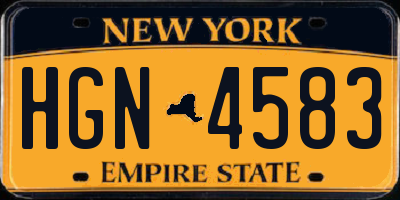 NY license plate HGN4583