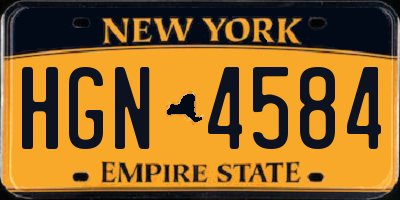 NY license plate HGN4584