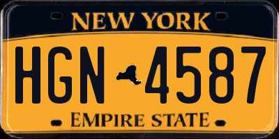 NY license plate HGN4587