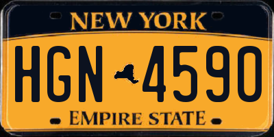 NY license plate HGN4590