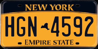 NY license plate HGN4592