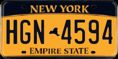 NY license plate HGN4594