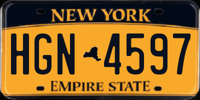 NY license plate HGN4597