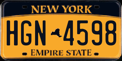 NY license plate HGN4598