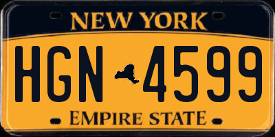 NY license plate HGN4599