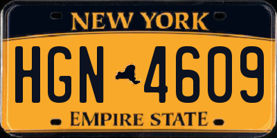 NY license plate HGN4609