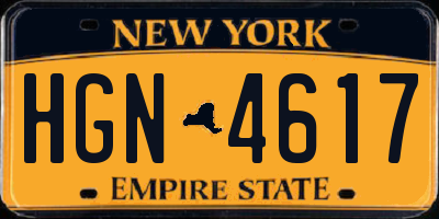NY license plate HGN4617