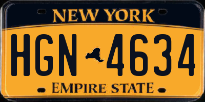 NY license plate HGN4634