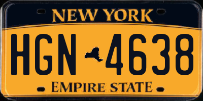 NY license plate HGN4638