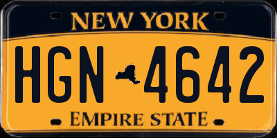 NY license plate HGN4642