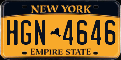 NY license plate HGN4646