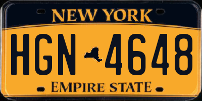 NY license plate HGN4648