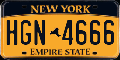 NY license plate HGN4666