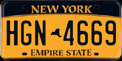 NY license plate HGN4669