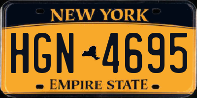 NY license plate HGN4695