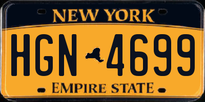 NY license plate HGN4699