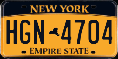 NY license plate HGN4704