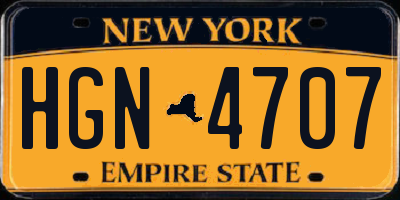 NY license plate HGN4707