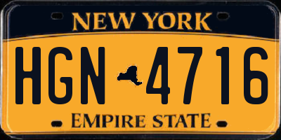 NY license plate HGN4716