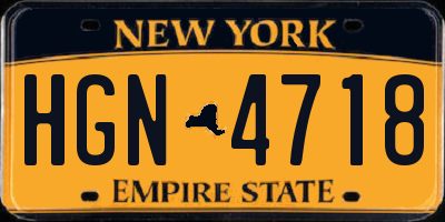 NY license plate HGN4718