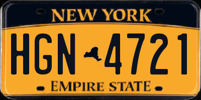 NY license plate HGN4721