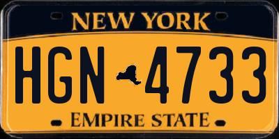 NY license plate HGN4733