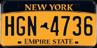 NY license plate HGN4736