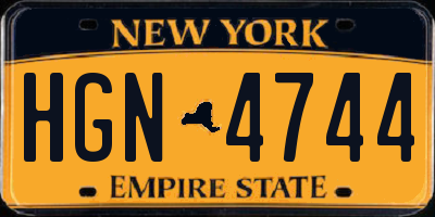 NY license plate HGN4744