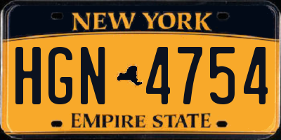 NY license plate HGN4754