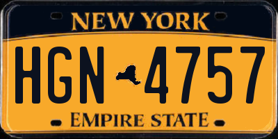 NY license plate HGN4757