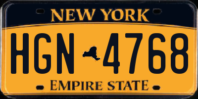 NY license plate HGN4768