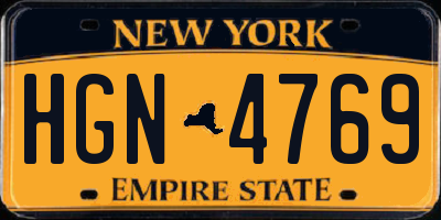 NY license plate HGN4769