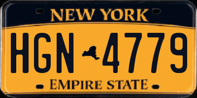 NY license plate HGN4779