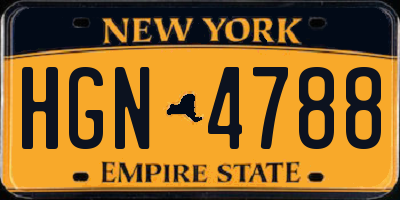 NY license plate HGN4788