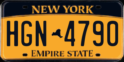 NY license plate HGN4790