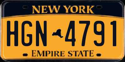 NY license plate HGN4791