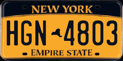 NY license plate HGN4803