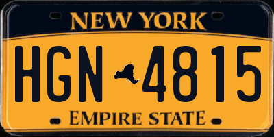 NY license plate HGN4815