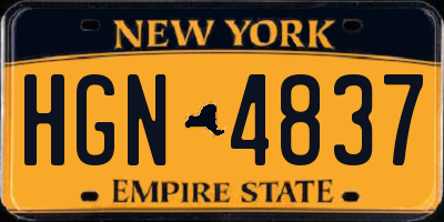 NY license plate HGN4837