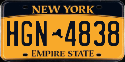 NY license plate HGN4838