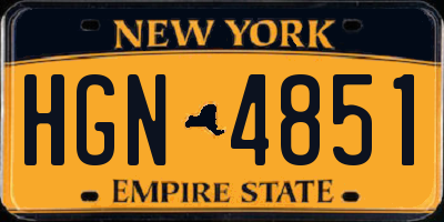 NY license plate HGN4851