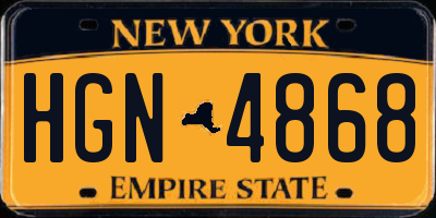 NY license plate HGN4868