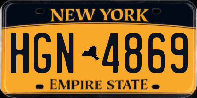 NY license plate HGN4869